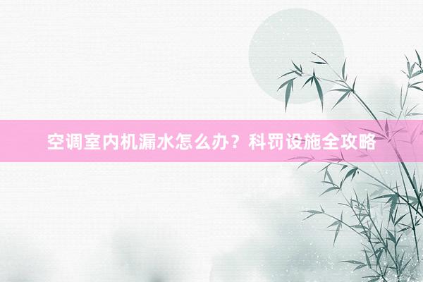 空调室内机漏水怎么办？科罚设施全攻略