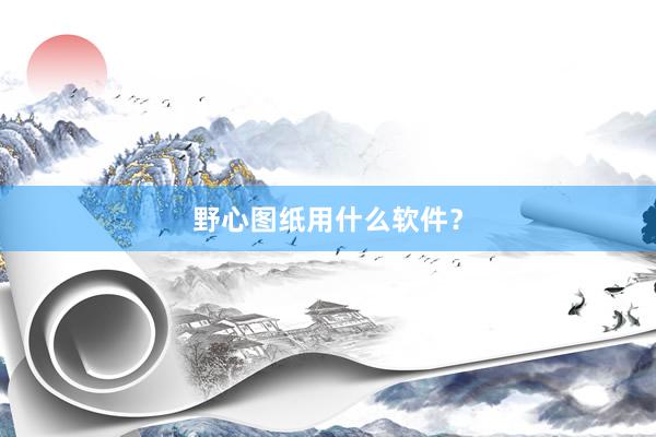 野心图纸用什么软件？